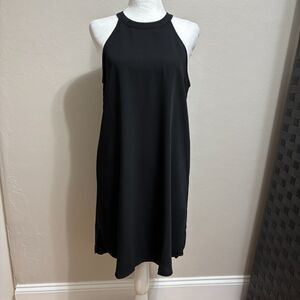 Adrienne Vittadini Halter Shift Dress Womens S Black LBD Classic Elegant Wedding